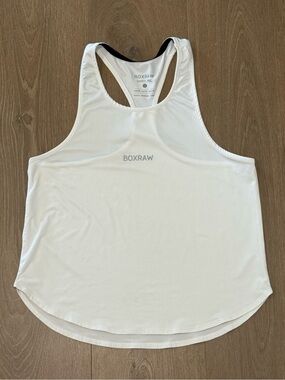 Boxraw White Racerback Workout Tank Top